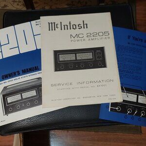 McIntosh MC2205 Power Amplifier owners Manual